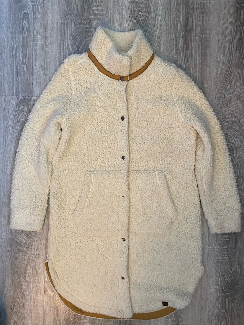 LIV Cozy Cream Teddy Jacket with Contrast Trim